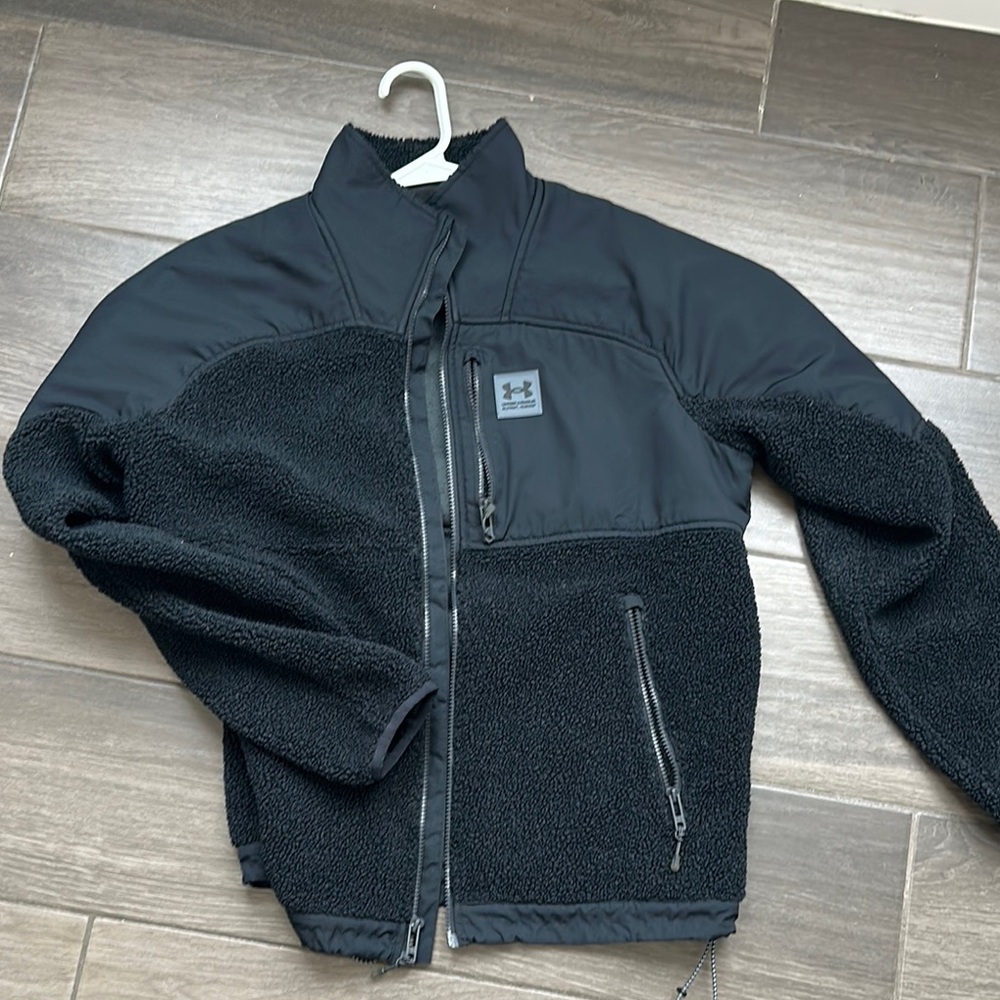 Under Armour Black Puffer Jacket with Stand-Up Collar